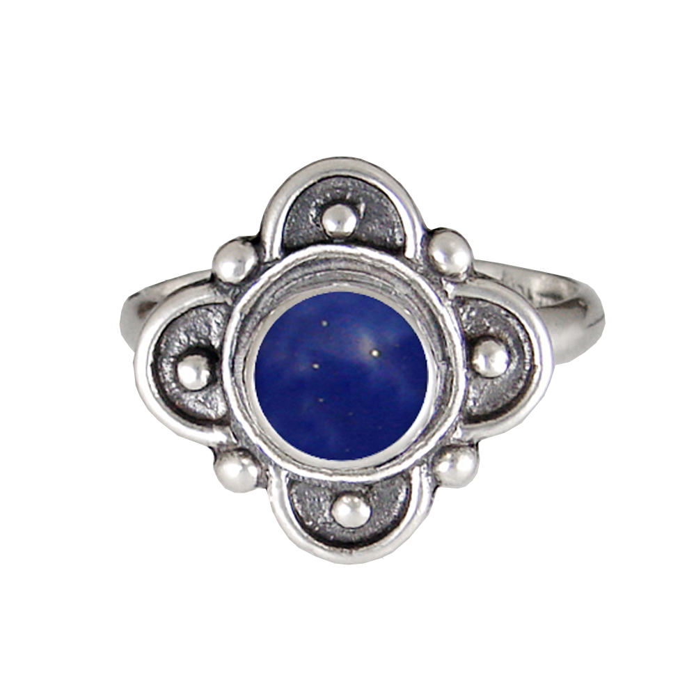 Sterling Silver Gemstone Ring With Lapis Lazuli Size 10